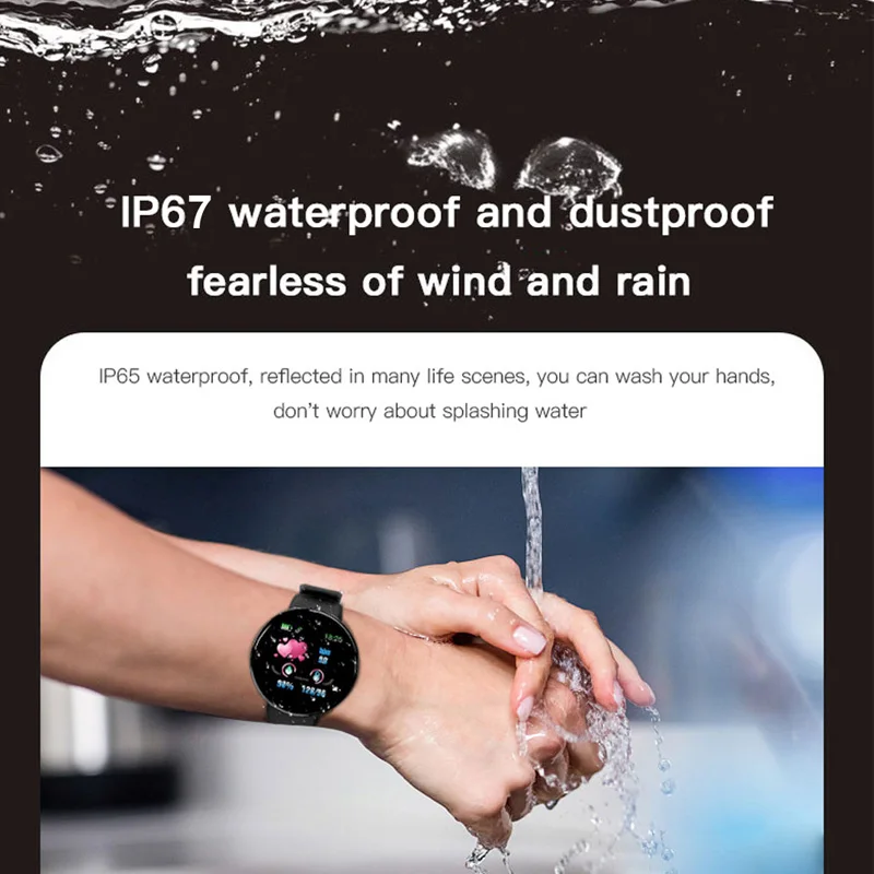 d18 smart watch blood pressure heart rate monitor waterproof bluetooth round fitness tracker smart band bracelet pk d13 d20 y68 free global shipping