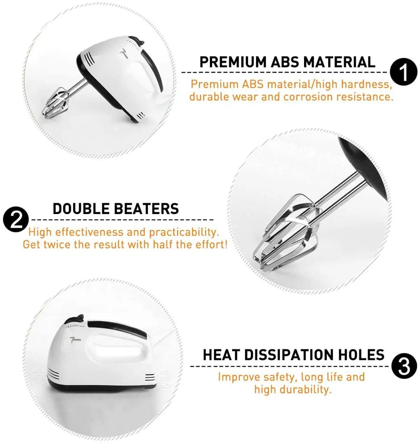 Электрический Миксер с 7 скоростями венчиком для яиц включает 2 измельчителя