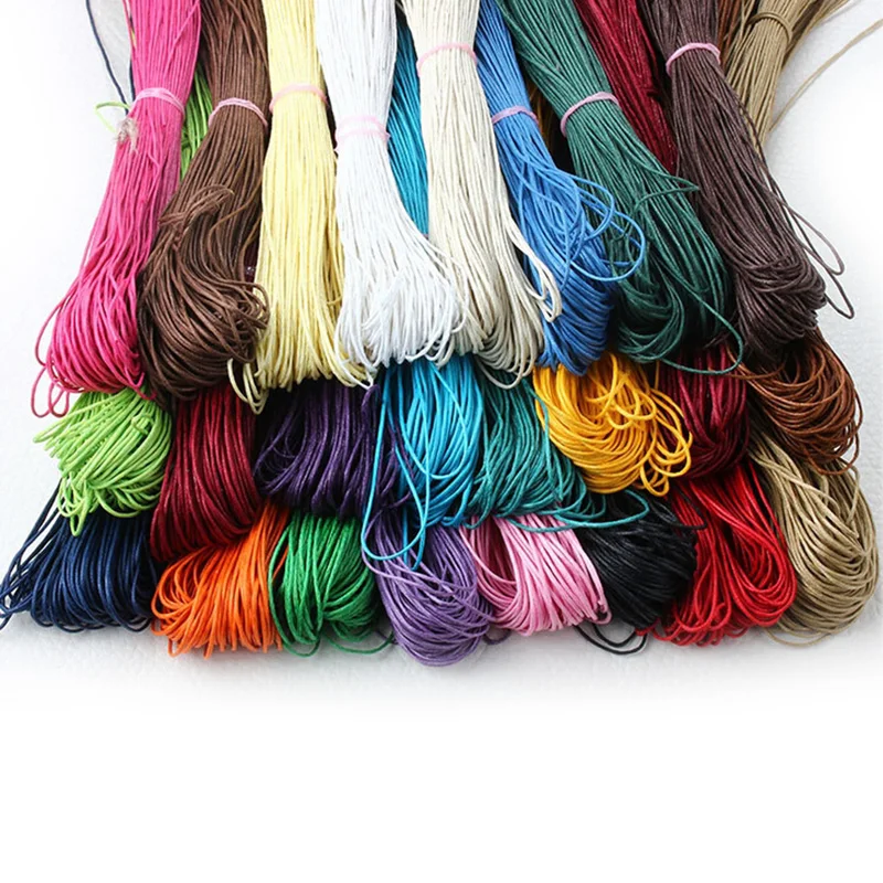 

Multicolor Leather Line Waxed Cord Cotton Thread String Strap Necklace Rope For Jewelry Making DIY Bracelet Supplies 80Meter