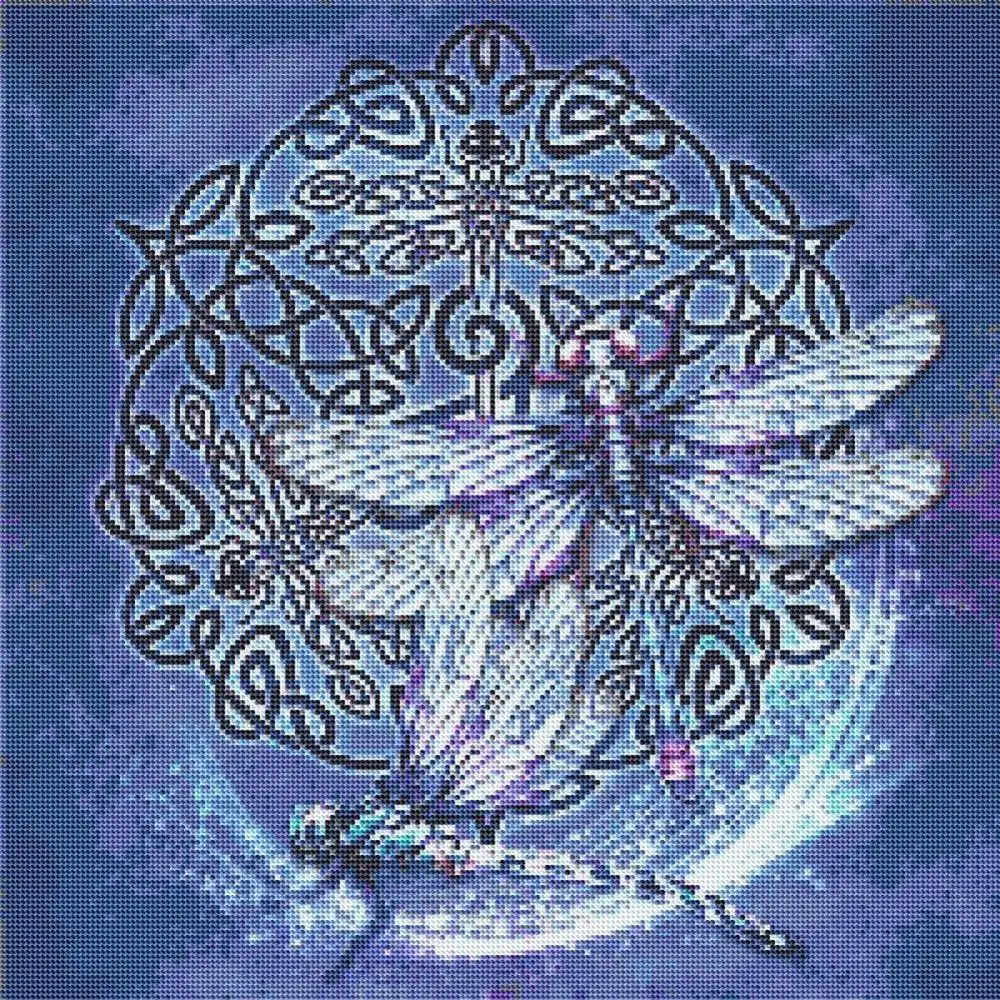 Алмазная мозаика DIY 5D Вышивка крестом Стрекоза набор крестиков сувенир наборы