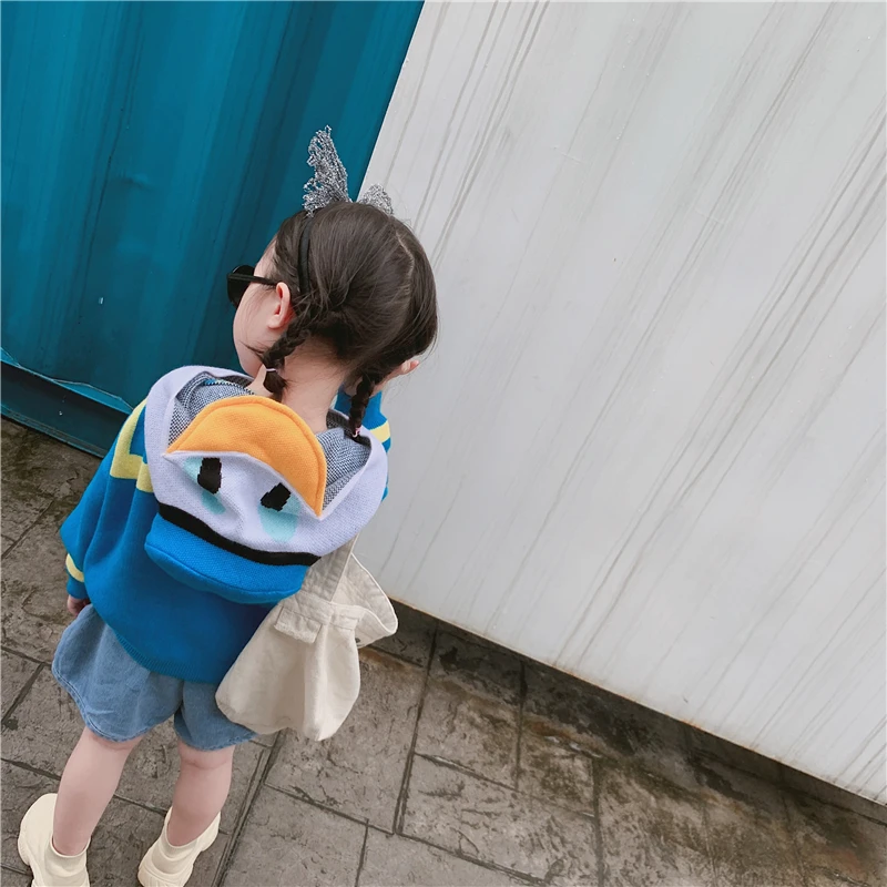 Вязаный свитер с рисунком утки для маленьких девочек кардиган мальчиков детская