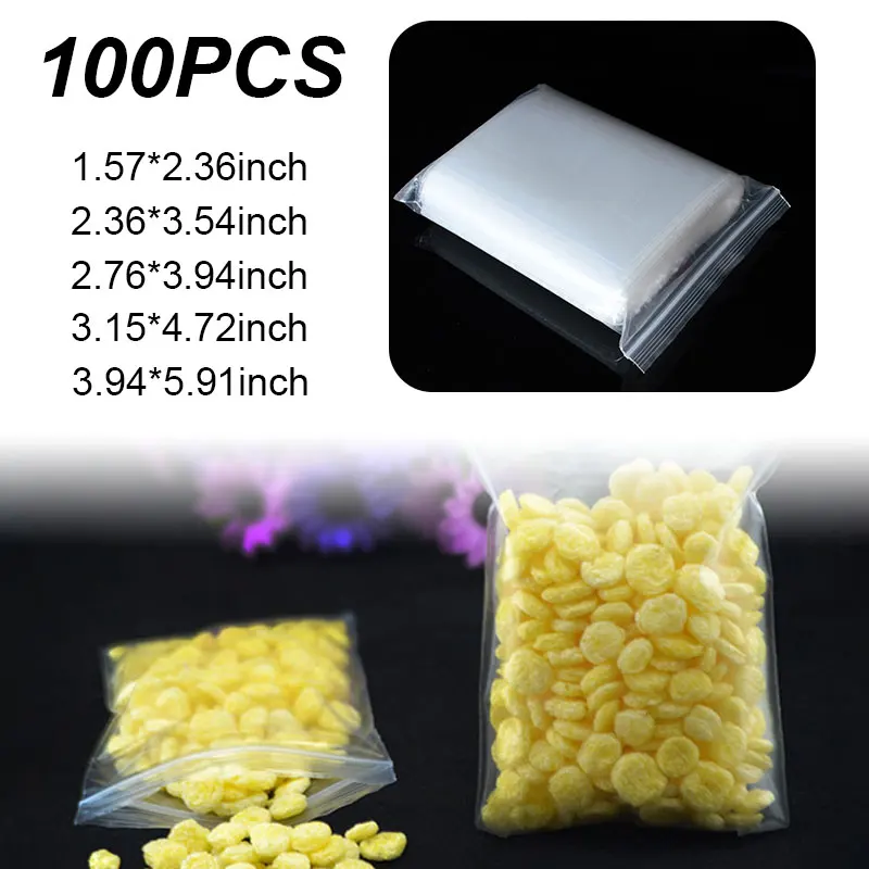 100 шт./лот кухонная прозрачная сумка на молнии многоразовая для хранения