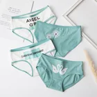 Женское нижнее белье, бесшовное хлопковое женское дышащее нижнее белье, трусики со средней талией в виде лебедя и одуванчика, милое нижнее белье для девочек