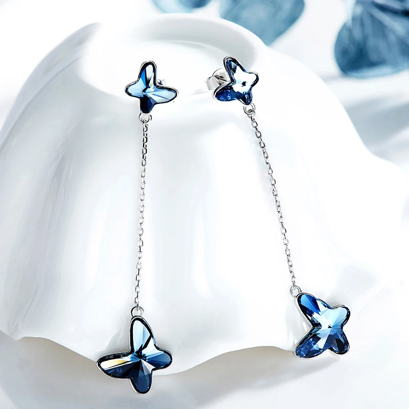 Женские длинные висячие серьги Cdyle Luxe из стерлингового серебра 925 пробы с