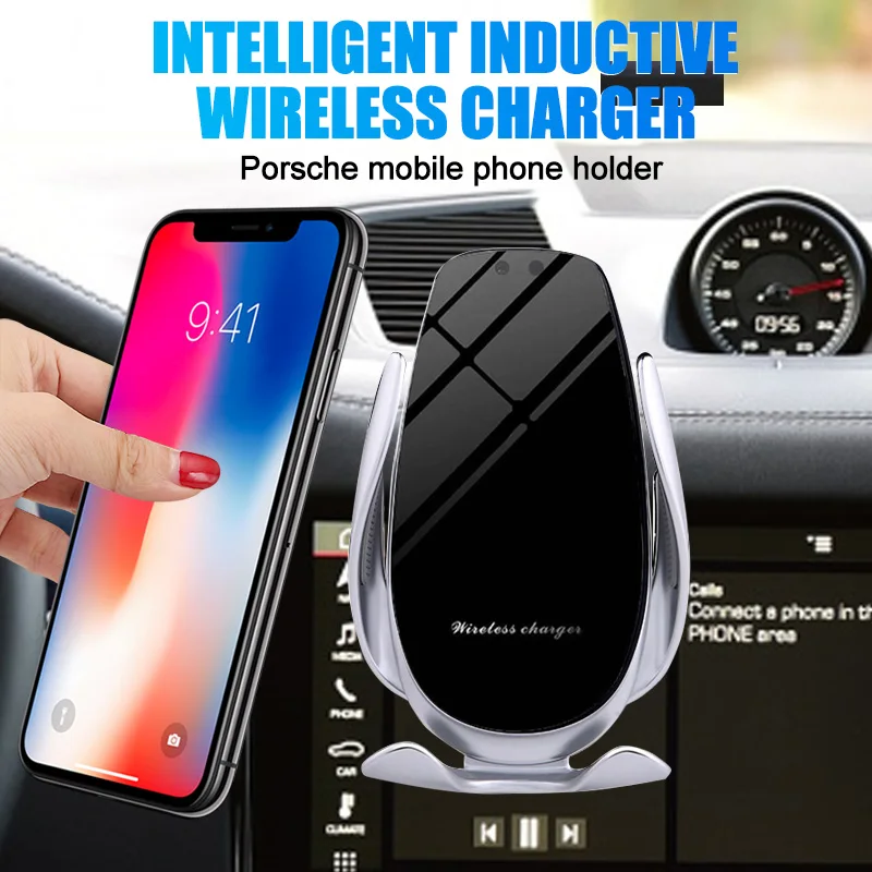 

15W Fast Wireless Charging Automatic Car Charger for For Porsche Cayenne macan 2014-2021 Qi Infrared Sensor Phone Holder