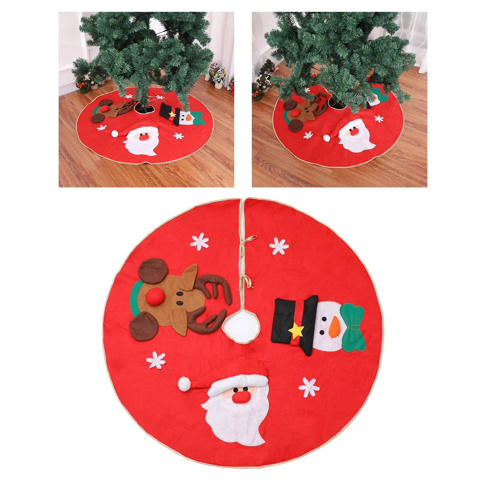 

Tree Skirt 100cm Red Tree Decor Mat Christmas Tree Skirt for Merry Christmas
