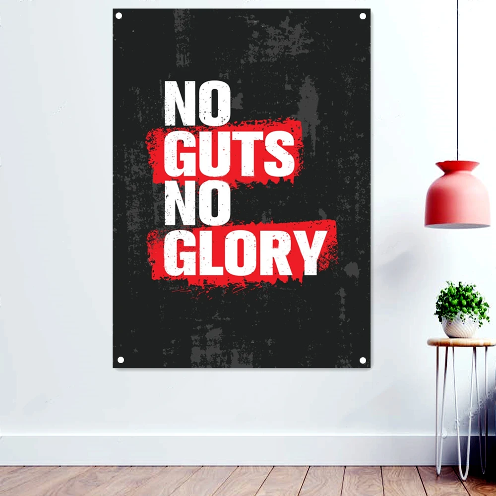 

"NO GUTS NO GLORY" Inspiring Workout Success Motivation Poster Wallpaper Banners Flag Hanging Paintings Wall Art Home Decoration