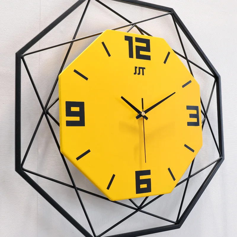 

Black Nordic Wall Clock Modern Design Metal Creativity Living Room Decoration Wall Watch Home Decor Quartz Clock Undefined Gift