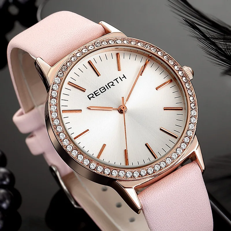 Роскошные Брендовые женские кварцевые часы с кристаллами из розового золота