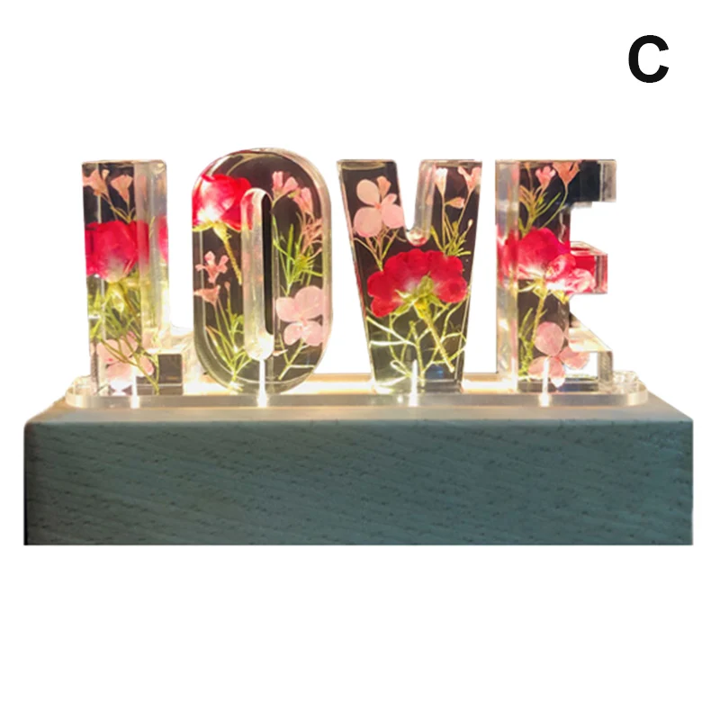 

Dried Flower Valentine's Day Mother's Birthday Gift Light Love Nightlight Desk Lamp Decorative LED Light H88F