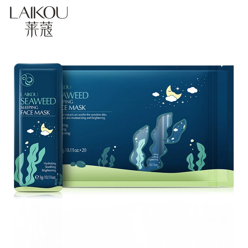 

Seaweed Essence Sleeping Mask Moisturizing Firming Whitening Skin Shrink Pores Oil-Control Facial Care Mask Repair Skin Care