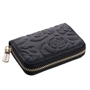 Модный женский чехол для кредитных карт из натуральной кожи с цветочным рисунком, дизайнерская брендовая сумка для хранения ID-карт