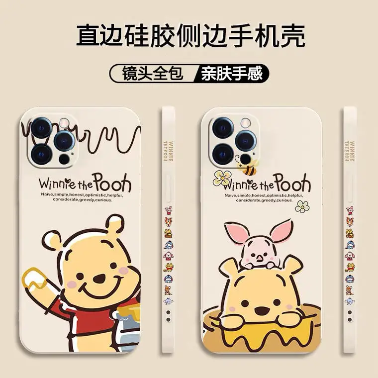 

Disney Side 12 Pooh Bear13 11pro/Max for iPhone X Phone Case 8plus Female XR Cartoon Xsmax Phone Case 7 Female 6