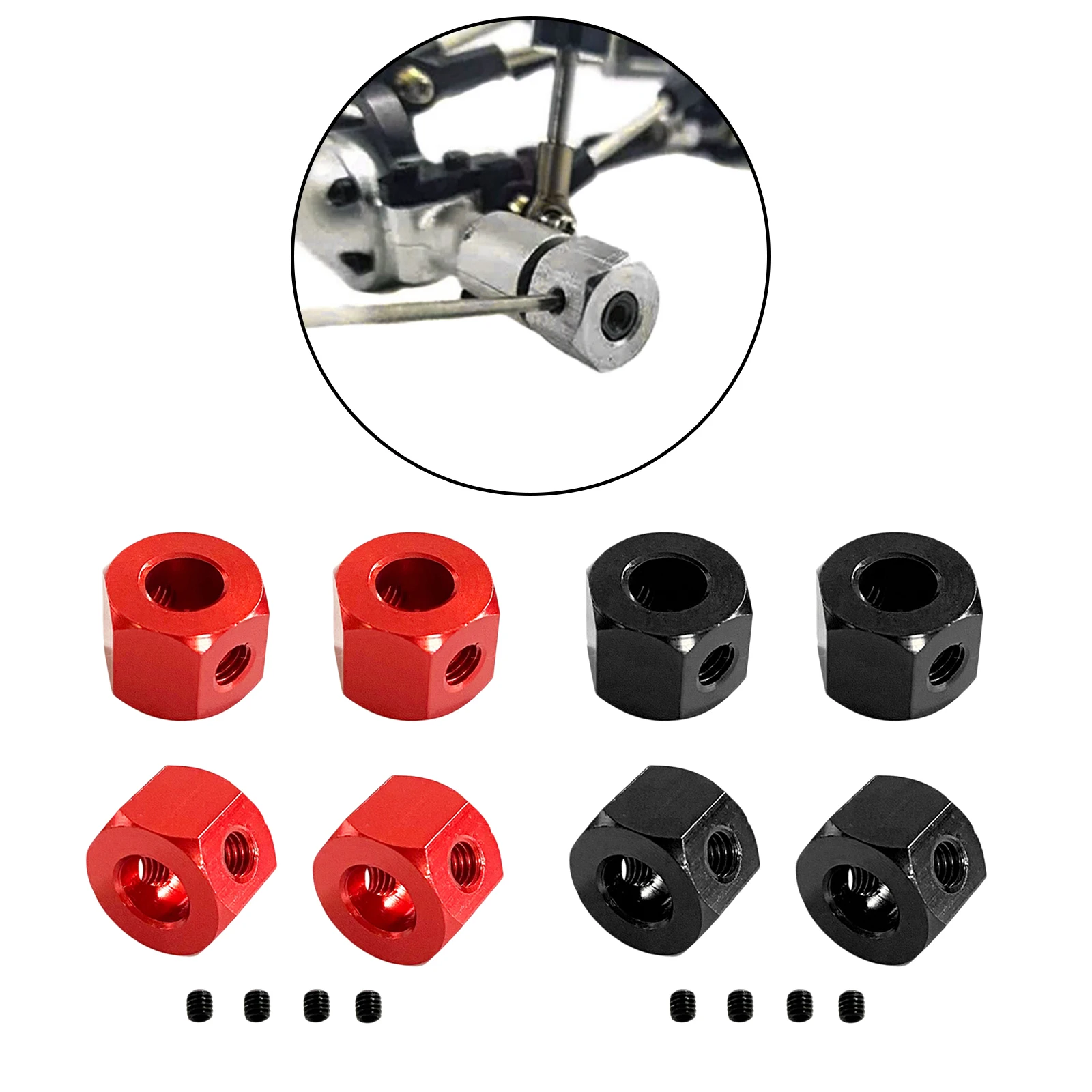 

Aluminum Alloy RC Car Wheel Hex Hub Adapter Kit for WPL 1/16 B14K 1/12 MN-D90