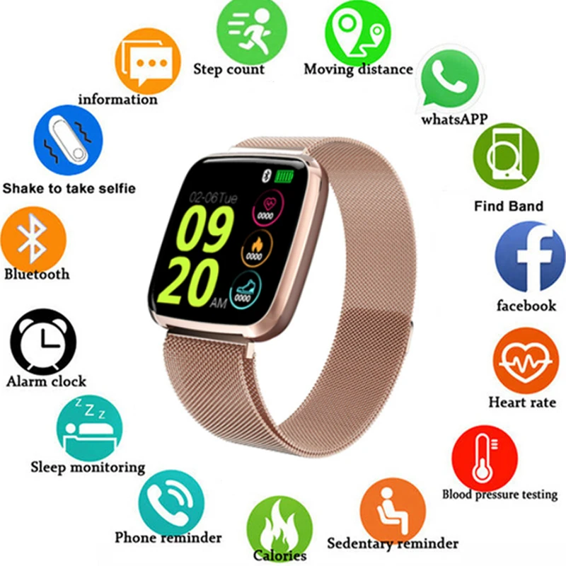 Умные часы водонепроницаемые пульсометр кровяное давление умный браслет