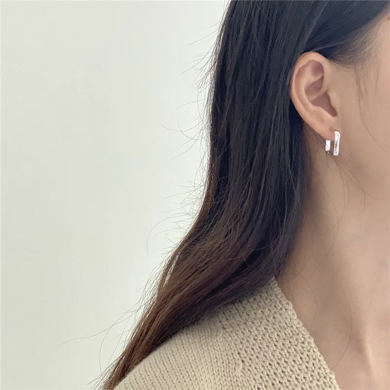 RUIYI реальные 925 стерлингового серебра Женские Простые Геометрические Квадратные