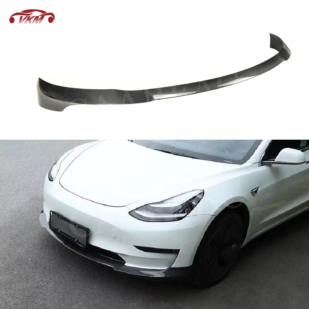 Углеродное волокно передний бампер автомобиля Спойлер для Tesla модель 3 2018 2019 2020