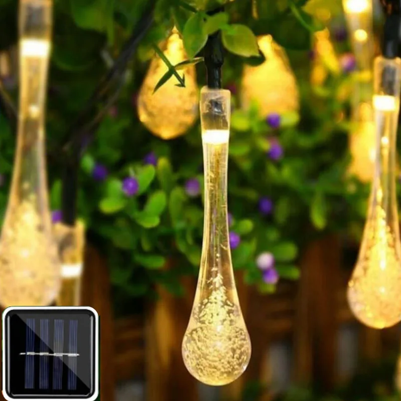 

Solar Light String 30 LED Water Drop Fairy Lights Holiday Christmas Wedding party Garland Solar Garden Outdoor Waterproof