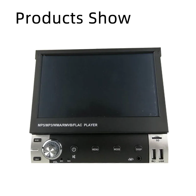 1 Din 7 Inch Car Radio MP5 Bluetooth Full Touch Audio Video Manual Retractable Screen Mobile Phone Interconnection 12V | Автомобили и