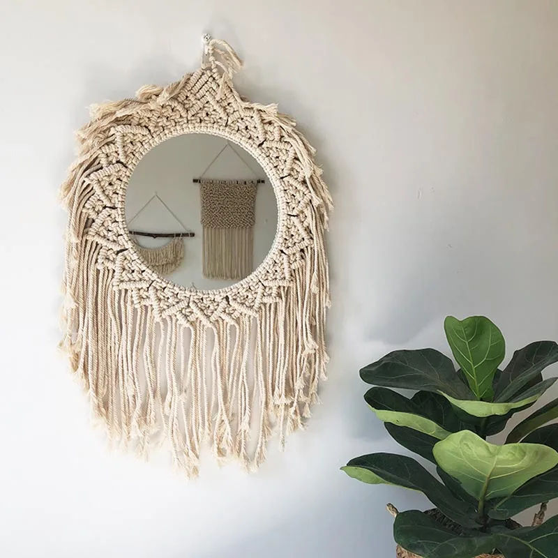 Настенные подвесные зеркала Macrame Ins скандинавские настенные настенный гобелен