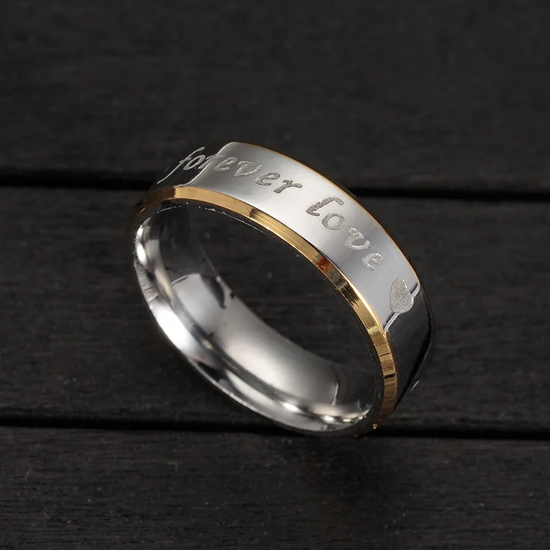 Золотое обручальное кольцо из нержавеющей стали обручальное кольцо forever love promise ювелирное изделие Подарок на годовщину