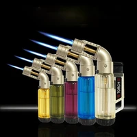elbow straight into the blue flame spray gun extended flame metal windproof welding torch lighter smoke accesoires jet lighter