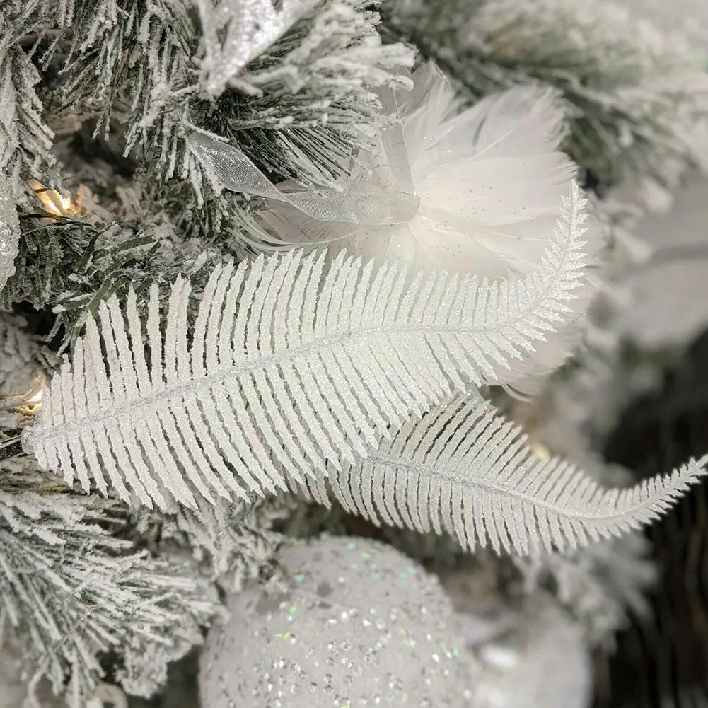 

6Pcs/Set Christmas Decoration Feathers Christmas Tree Ornament Accessories Home Party Decoration Wedding Decor Plumes For X Y5Y3