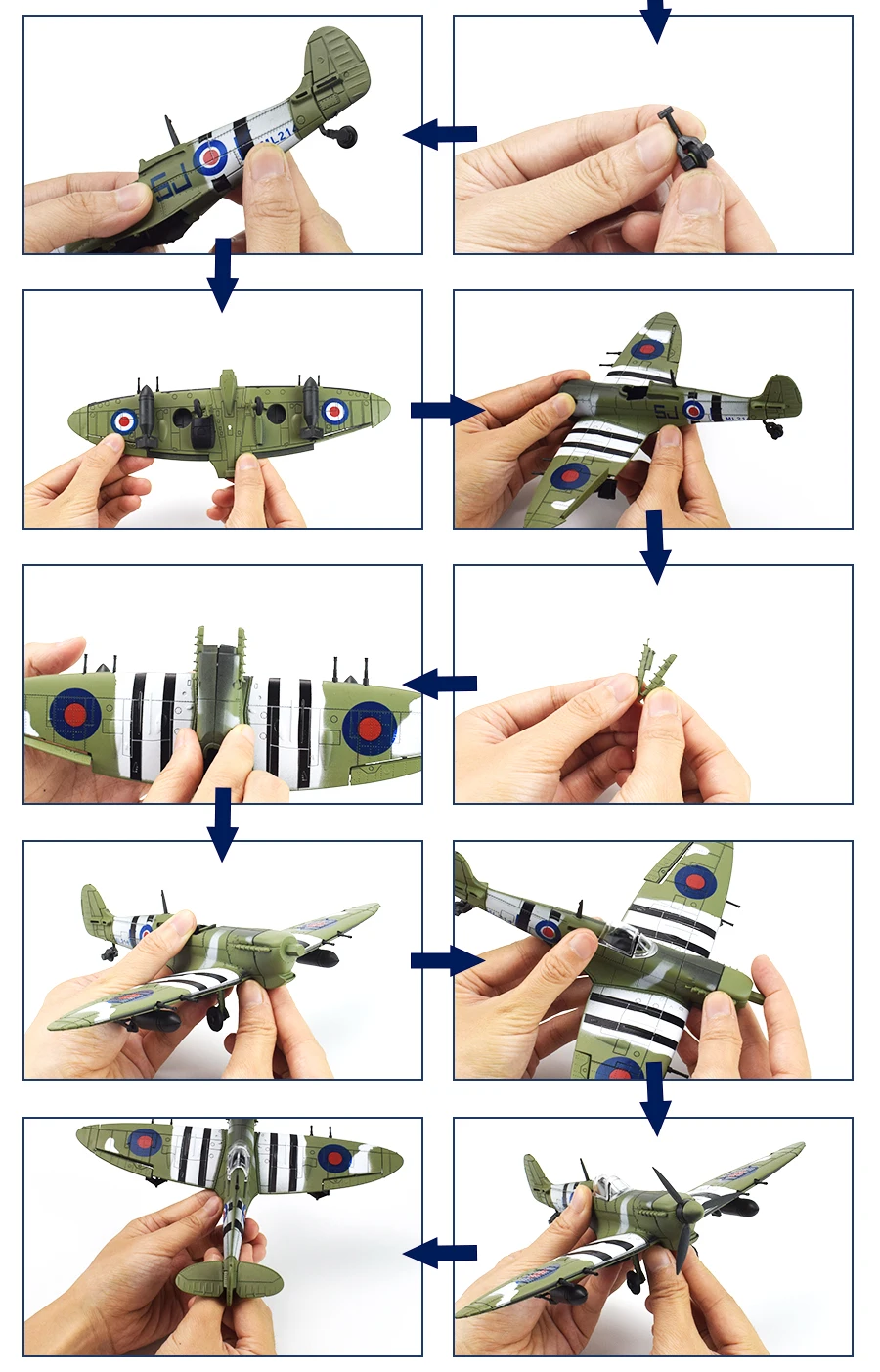 Spitfire модель истребителя набор игрушек для детей DIY Сборные комплекты моделей игрушка для обучения подарки для детей 1 шт случайный цвет