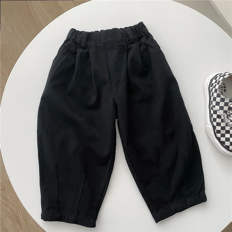 

Spring Autumn boys cargo pants fashion children solid color all-match trousers boy cotton loose bottoms