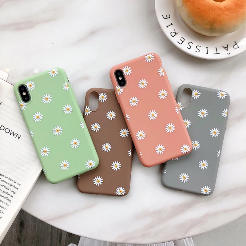 Heyytle ромашка цветочный чехол для iPhone XS Max X XR Ультратонкий Мягкий ТПУ 7 8 Plus 6 6s 5 5S