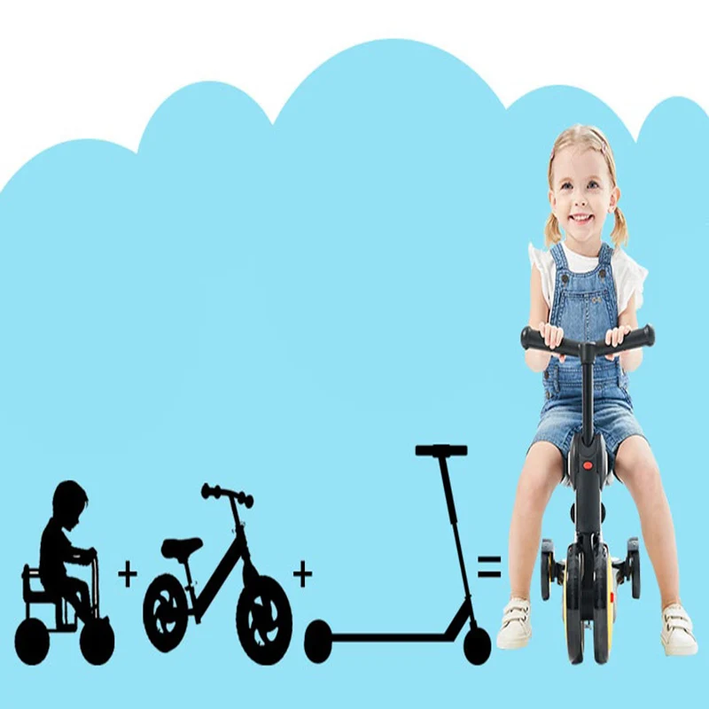 самокат детей Многофункциональный велосипед баланса младенца 1-3-6 лет детский