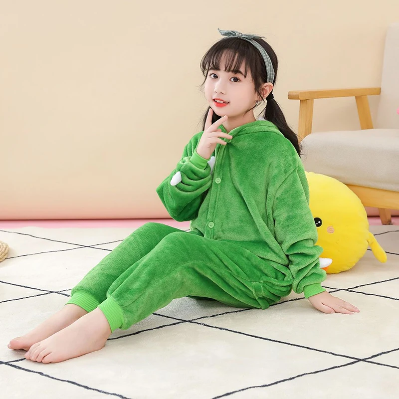 Детский фланелевый Комбинезон кигуруми для мальчиков и девочек костюм из одного