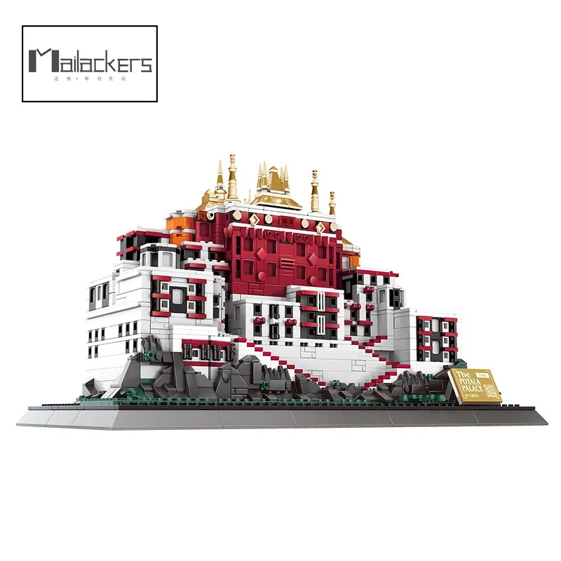 

Большие строительные блоки Mailackers, серия Potala, дворец, строительные блоки, игрушки для детей, подарки в стиле китайской культуры