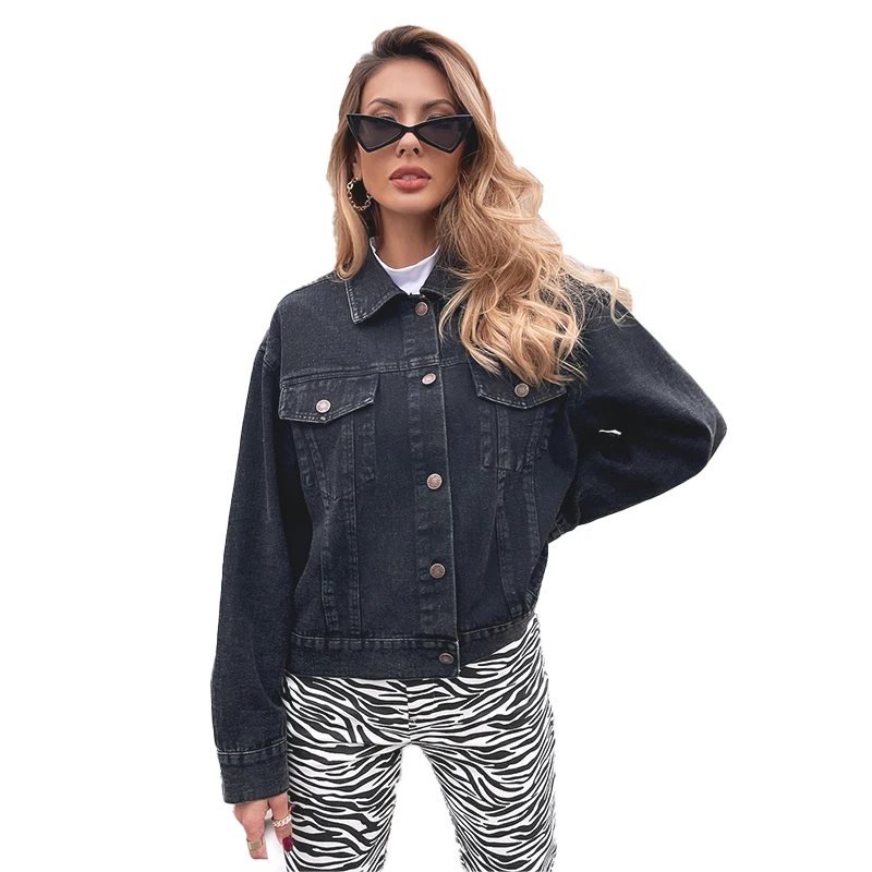 

GrBreezing Short Denim Coat for Women Plus Size Autumn 2020 Denim Jackets Spring Fashion Female Coats and Jackets Oversize Trend