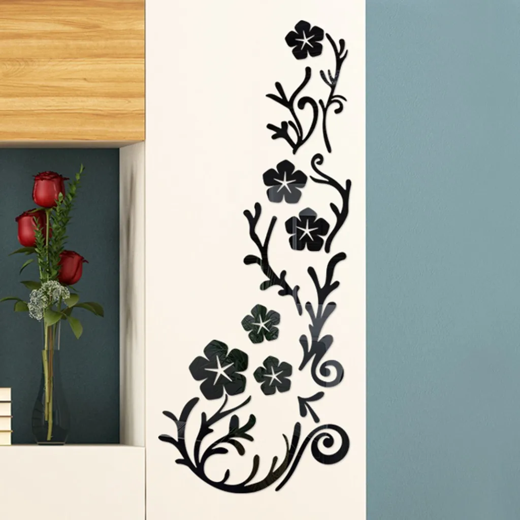 Стикеры «Европа» на стену 3D акриловые цветочные художественные съемные зеркальные наклейки на стену Настенная Наклейка домашний Декор украшение комнаты muraux