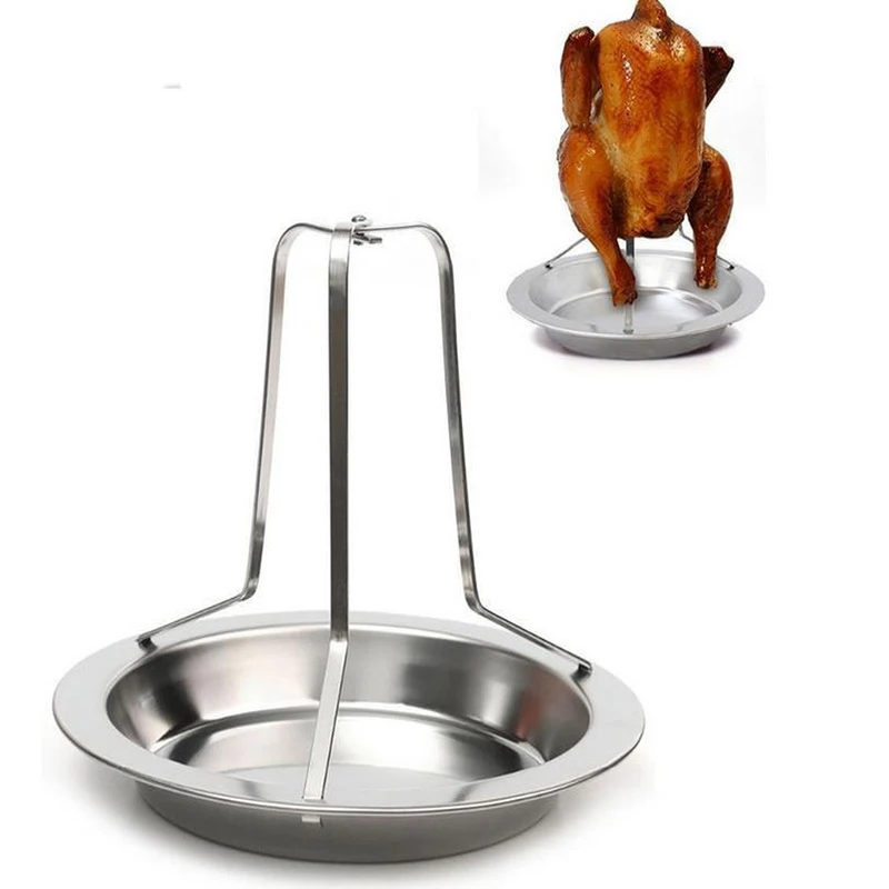 

Barbecue Tools Chicken Duck Holder Non Stick Rack Stainless Steel Grilled Chicken Plate Outdoor Grill Stand Roasting BBQ Plate
