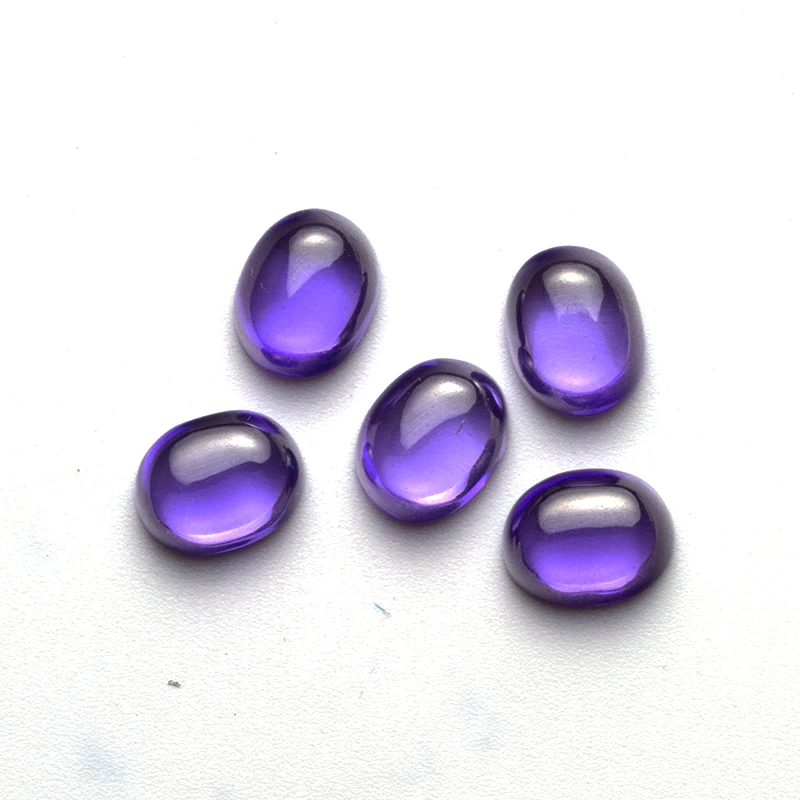 Size 4x6~9x11mm Oval Shape Violet Cabochon CZ Stones Synthetic Cubic Zirconia Stone Garnet Golden Yellow Pink Olive Green Purple