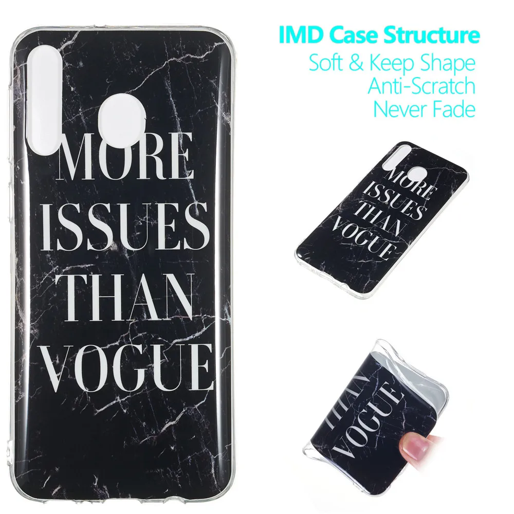 Soft TPU Silicone Case For Samsung Galaxy M10 M20 M30 A20 A20E A30 A40 A50 A60 A70 Back Cover on Art Marble Leaf Phone Coque | Мобильные