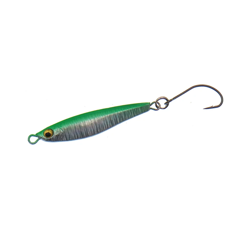 Литого металла джиг ложка 3g/6g берег литья крючковый лов ведущая рыбу морской