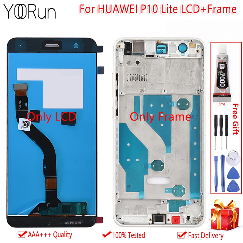 5," ЖК-модуль для Huawei P10 Lite ЖК-дисплей с сенсорным экраном дигитайзер сборка бесплатные инструменты для Huawei NOVA Lite дисплей