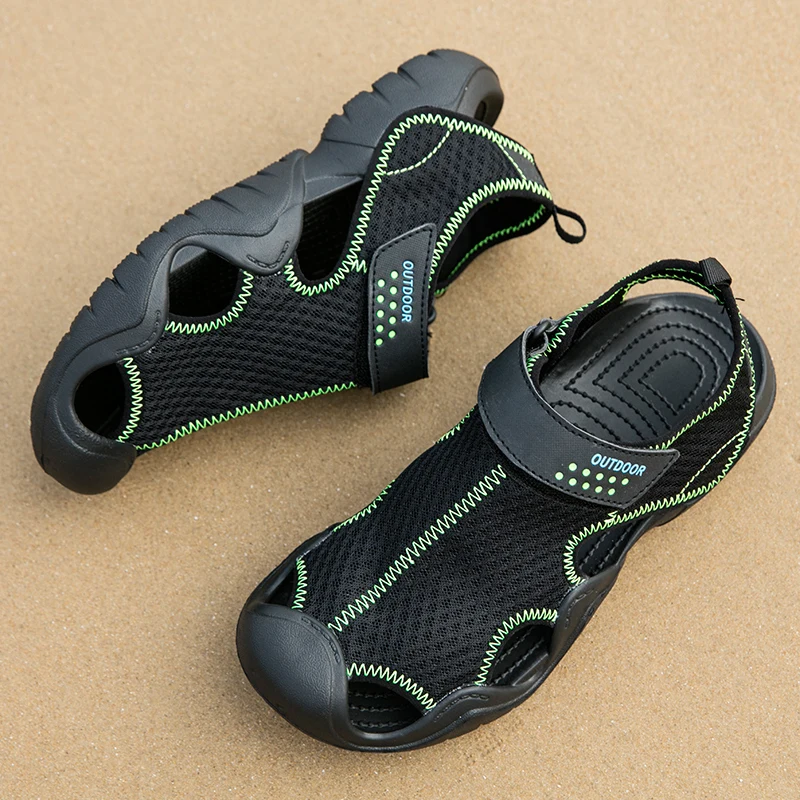

Summer Breathable Sandals Men's Fashion Thick Sole Closed Toe Shoes for Hiking Wading Fishing Beach