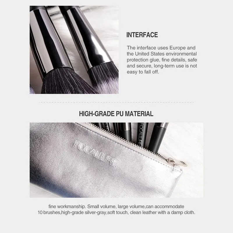 

10pcs/set Makeup Brush Set Foundation Eyeshadow Powder Beauty For Beginners Kits Lip Tools Set Makeup Complete Of Tools C8Y6