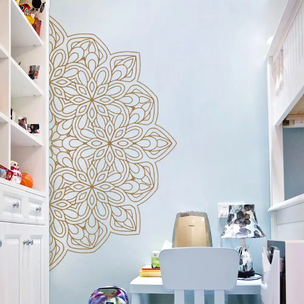 Наклейки на стену с мандалой для йоги статуя индийского Будды символ украшение