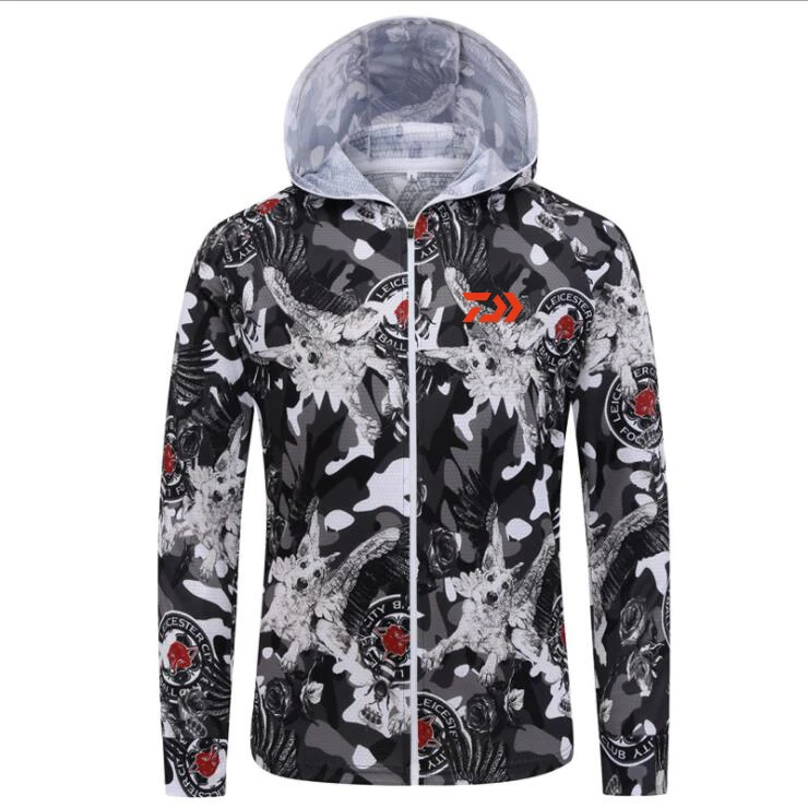 

Anti-UV DAIWA Fishing Clothes Long Sleeve Ultra-Light Hooded Fishing Clothing Quick Dry Breathable Sun Protection Fishing Shirt