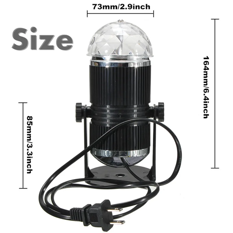 

Sound Activated Rotating Disco Ball Party Lights Strobe Light 3W RGB LED Stage Lights For Christmas Home KTV Xmas Wedding Show