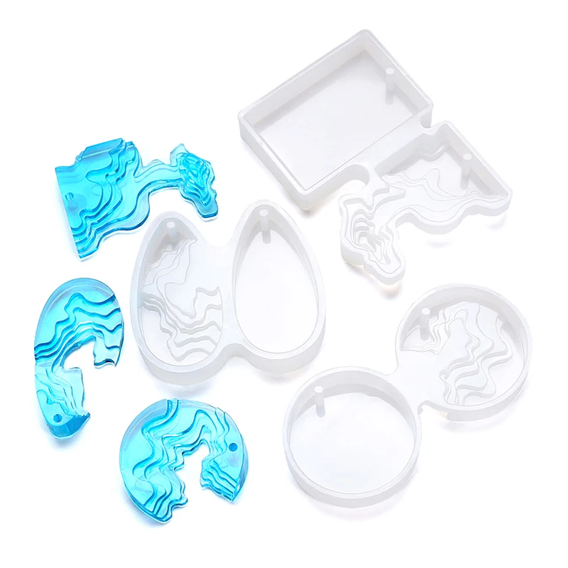 

1PC Transparent Silicone Mould Dried Flower Resin Decorative Craft DIY Splice Island Mountain Mold Epoxy Resin Molds For Jewelry