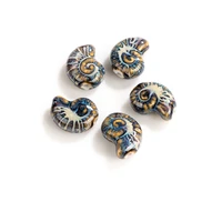 205pcs specail shape ceramic small conch beads pendant porcelain jewelry part for necklace bracelet xn083 2