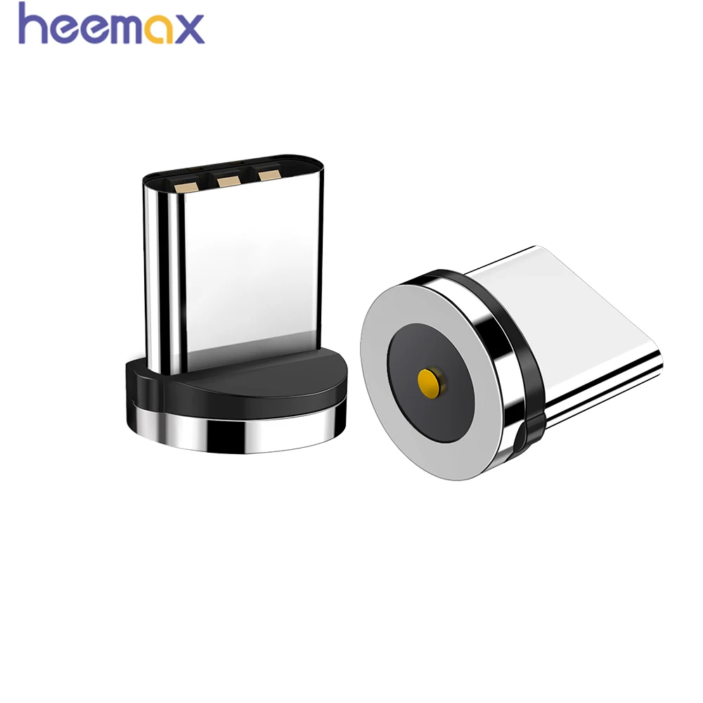 

HEEMAX Round Magnetic Tips Cable plug Type C Plugs Phone Magnet Charger Plug Replacement Tips for Samsung