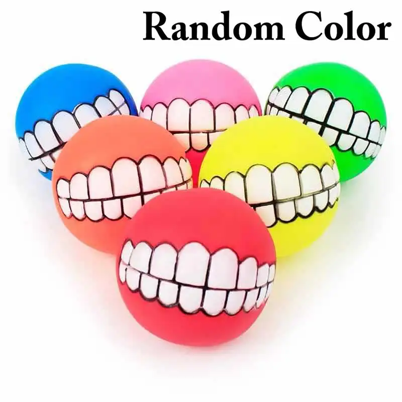 

Funny Dog Toys Ball Interactive Dog Chew Squeaky Toys Ball Cute Puppy Kitten Bite Resistant Tooth Clean Balls Pets Dogs Supplies