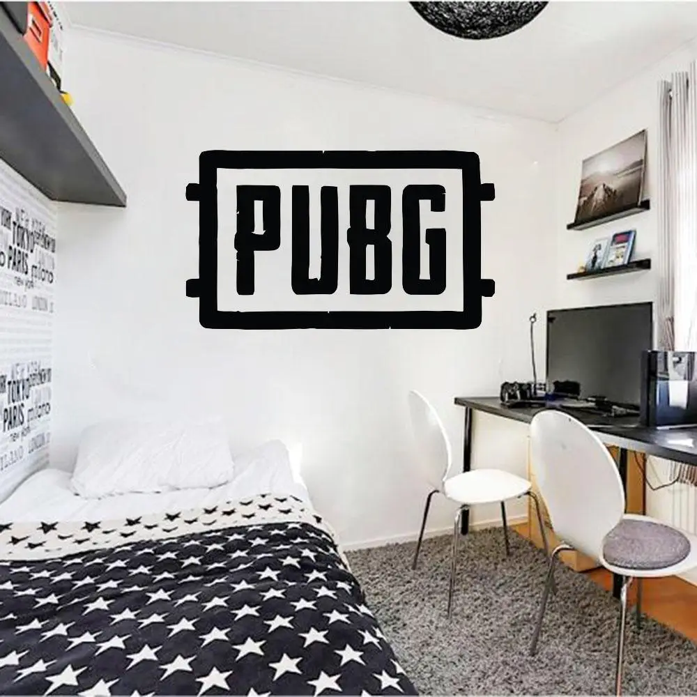 Виниловые наклейки на стену PUBG художественная Наклейка для детской комнаты